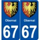 67 Obernai blason autocollant plaque stickers ville