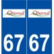 67 Obernai logo autocollant plaque stickers ville