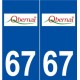 67 Obernai logo autocollant plaque stickers ville