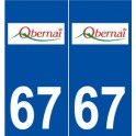 67 Obernai logo autocollant plaque stickers ville