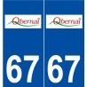 67 Obernai logo autocollant plaque stickers ville