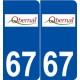 67 Obernai logo autocollant plaque stickers ville