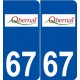67 Obernai logo autocollant plaque stickers ville