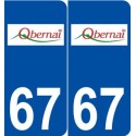 67 Obernai logo autocollant plaque stickers ville