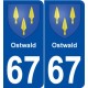 67 Ostwald blason autocollant plaque stickers ville