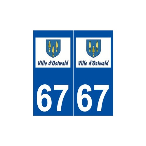 67 Ostwald logo autocollant plaque stickers ville