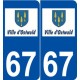 67 Ostwald logo autocollant plaque stickers ville