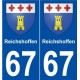 67 Reichshoffen blason autocollant plaque stickers ville