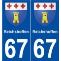 67 Reichshoffen blason autocollant plaque stickers ville