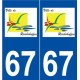 67 Reichshoffen logo autocollant plaque stickers ville