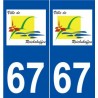 67 Reichshoffen logo autocollant plaque stickers ville