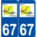 67 Reichshoffen logo autocollant plaque stickers ville