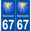 67 Reichstett blason autocollant plaque stickers ville