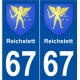 67 Reichstett blason autocollant plaque stickers ville