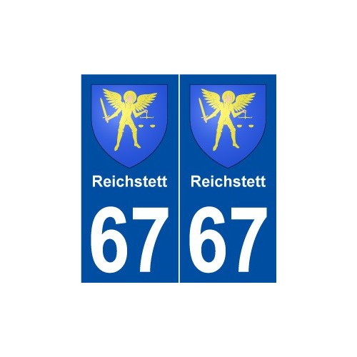 67 Reichstett blason autocollant plaque stickers ville