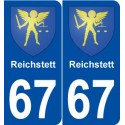 67 Reichstett blason autocollant plaque stickers ville