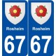 67 Rosheim blason autocollant plaque stickers ville
