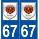 67 Rosheim logo autocollant plaque stickers ville