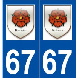67 Rosheim logo autocollant plaque stickers ville