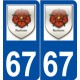 67 Rosheim logo autocollant plaque stickers ville