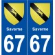 67 Saverne blason autocollant plaque stickers ville