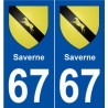 67 Saverne blason autocollant plaque stickers ville