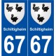 67 Schiltigheim blason autocollant plaque stickers ville