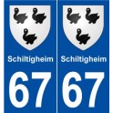 67 Schiltigheim blason autocollant plaque stickers ville