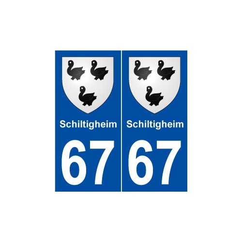67 Schiltigheim blason autocollant plaque stickers ville