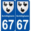 67 Schiltigheim blason autocollant plaque stickers ville