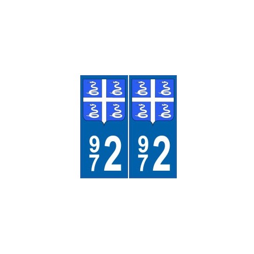 972 Martinique autocollant plaque blason armoiries stickers département