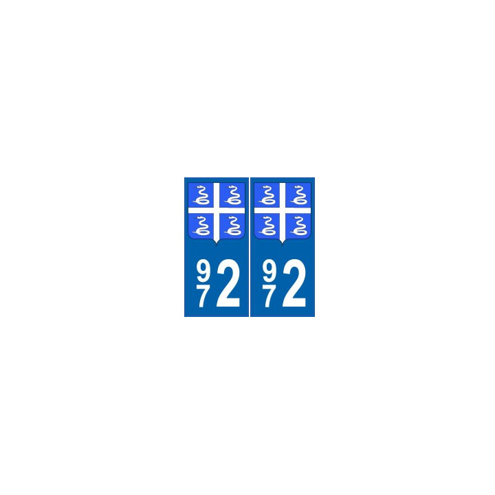 972 Martinique autocollant plaque blason armoiries stickers département
