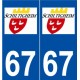 67 Schiltigheim logo autocollant plaque stickers ville