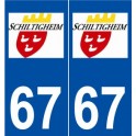 67 Schiltigheim logo autocollant plaque stickers ville