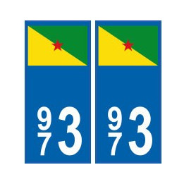 973 Guyane autocollant plaque blason armoiries stickers département