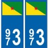 973 Guyane autocollant plaque blason armoiries stickers département