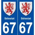 67 Sélestatr coat of arms sticker plate stickers city