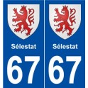 67 Sélestatr blason autocollant plaque stickers ville