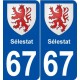 67 Sélestatr blason autocollant plaque stickers ville