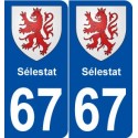 67 Sélestatr blason autocollant plaque stickers ville