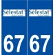 67 Sélestat logo autocollant plaque stickers ville