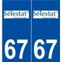 67 Sélestat logo autocollant plaque stickers ville