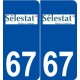 67 Sélestat logo autocollant plaque stickers ville