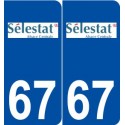 67 Sélestat logo autocollant plaque stickers ville