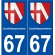 67 Souffelweyersheim blason autocollant plaque stickers ville