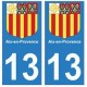 13 Aix-en-Provence ville autocollant plaque