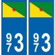 973 Guyane autocollant plaque blason armoiries stickers département