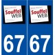67 Souffelweyersheim logo autocollant plaque stickers ville