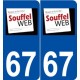 67 Souffelweyersheim logo autocollant plaque stickers ville