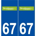 67 Strasbourg logo autocollant plaque stickers ville
